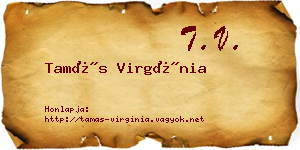 Tamás Virgínia névjegykártya